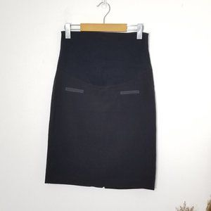 Thyme Maternity Cotton Blend Black Skirt Pregnancy Stretch Belly Casual Size XS
